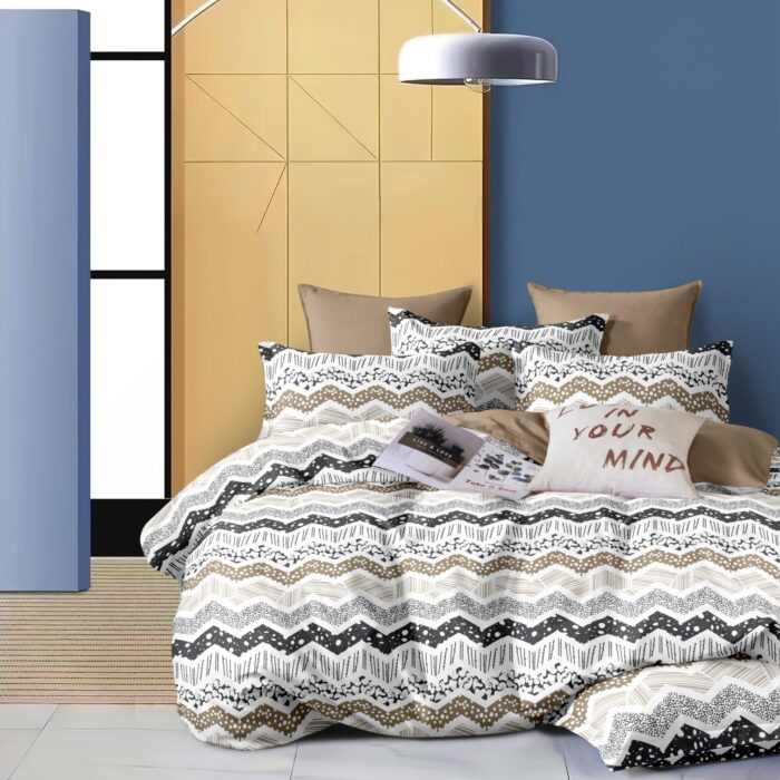 Geometric Abstract Printed Cotton Bedsheet – Queen Size Geometric Abstract Printed Cotton Bedsheet – Queen Size