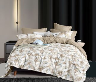 Natural Floral Printed Cotton Bedsheet – King Size