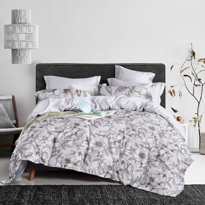 Natural Floral Printed Cotton Bedsheet – Queen Size Natural Floral Printed Cotton Bedsheet – Queen Size