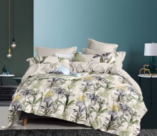 Deep Forest Botanical Printed Cotton Bedsheet – King Size