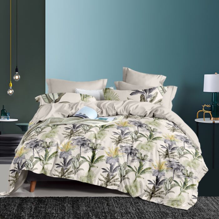 Deep Forest Botanical Printed Cotton Bedsheet – King Size Deep Forest Botanical Printed Cotton Bedsheet – King Size