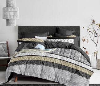 Modern Geometric Printed Cotton Bedsheet – Double Size