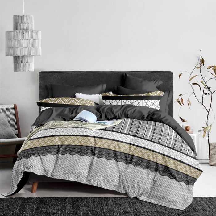 Modern Geometric Printed Cotton Bedsheet – Double Size Modern Geometric Printed Cotton Bedsheet – Double Size