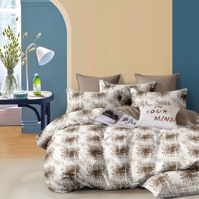 Textured Abstract Printed Cotton Bedsheet – Queen Size