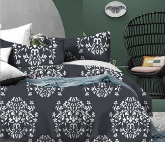 Classic Damask Printed Cotton Bedsheet – King Size