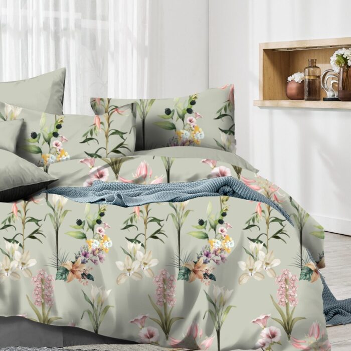 Botanical Floral Printed Cotton Bedsheet – Queen Size Botanical Floral Printed Cotton Bedsheet – Queen Size