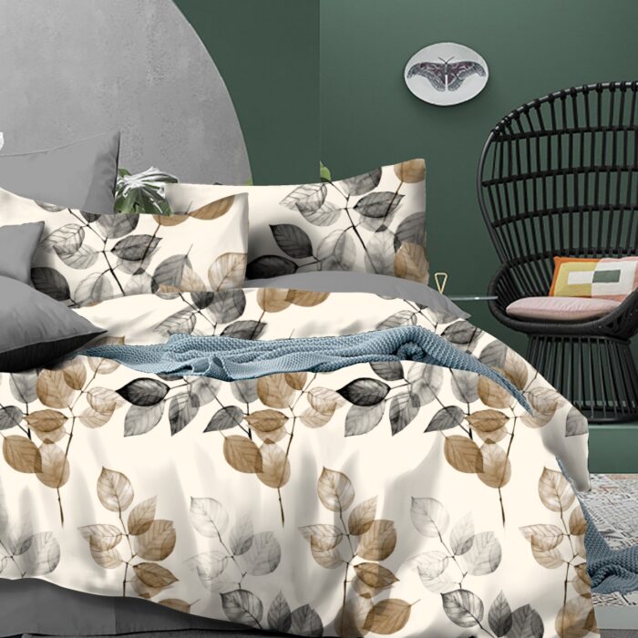 Botanical Leaf Printed Cotton Bedsheet – Queen Size Botanical Leaf Printed Cotton Bedsheet – Queen Size