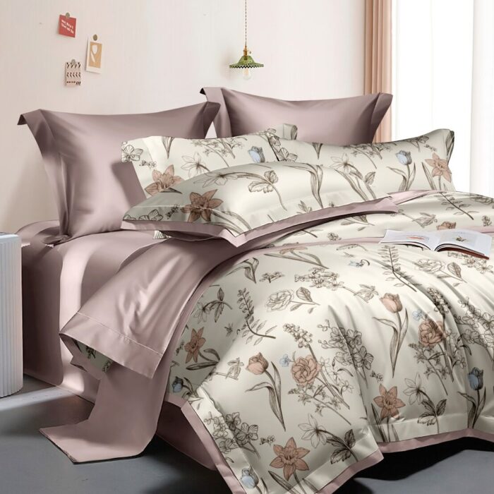 Vintage Floral Printed Cotton Bedsheet – Queen Size Vintage Floral Printed Cotton Bedsheet – Queen Size