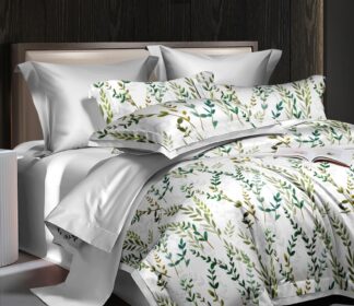 Green Vine Botanical Printed Cotton Bedsheet – King Size