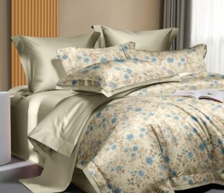 Pastel Floral Printed Cotton Bedsheet – Queen Size